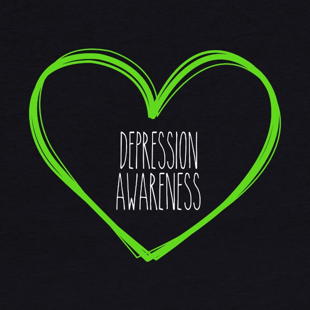 Depression Awareness Heart Support by MerchAndrey